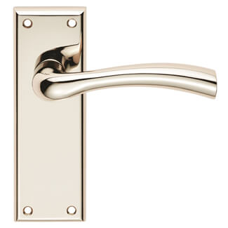 Carlisle Brass Serozzetta Cinquanta Curved Lever Handle on Latch Backplate