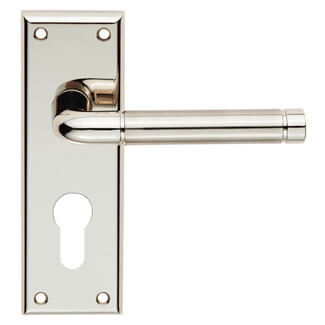 Carlisle Brass Serozzetta Quaranta Dual Finish Lever with Euro Profile on Backplate