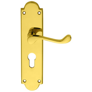 Carlisle Brass Victorian Scroll Lever on Euro Profile Backplate