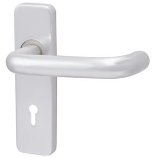 Joseph Miles 19mm Safety Lever Handle with Lock Profile on Concealed Fix Backplate