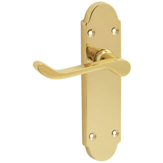 Joseph Miles Victorian Shaped Lever Handle on Latch Backplate