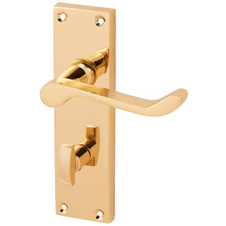 Joseph Miles Victorian Scroll Bathroom Lever Handle with Privacy Lock