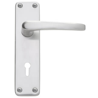 Joseph Miles Contract Aluminium Lever Handle with Lock Profile On Backplate