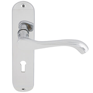 Joseph Miles Cadenza Traditional Lever Handle With Lock Profile on Blackplate