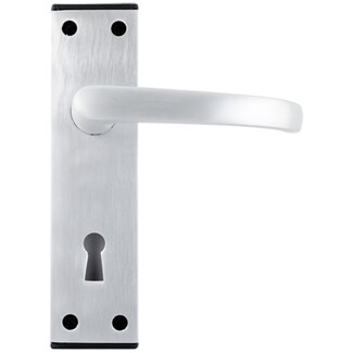 Joseph Miles Aluminium Black End Cap Lever with Lock Profile On Backplate