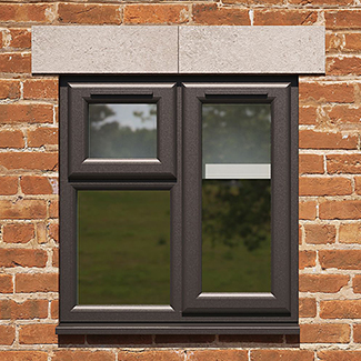 Crystal 3 Clear Glass Double Glazed uPVC Window - Black and White - Right Handed