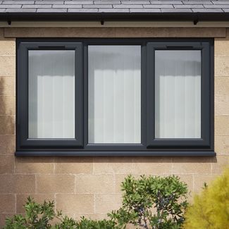 Crystal 3 Clear Glass Double Glazed uPVC Window - Grey and White -  Left and Right Hand