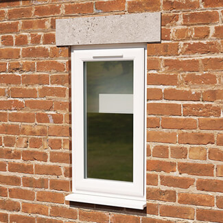 Crystal 1 Clear Glass Double Glazed uPVC Window - White - Right Handed