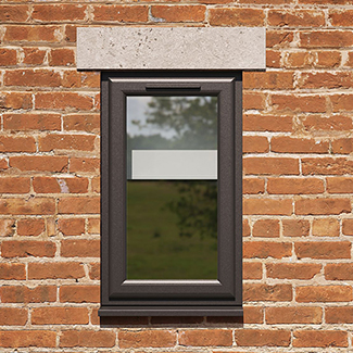 Crystal 1 Clear Glass Double Glazed uPVC Window - Black and White - Right Handed