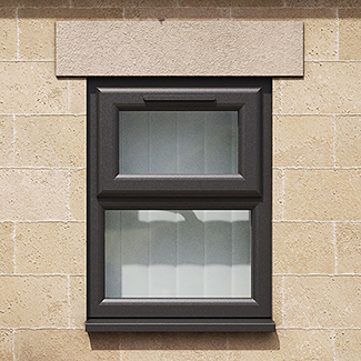 Crystal 2 Clear Glass Double Glazed uPVC Window - Black and White
