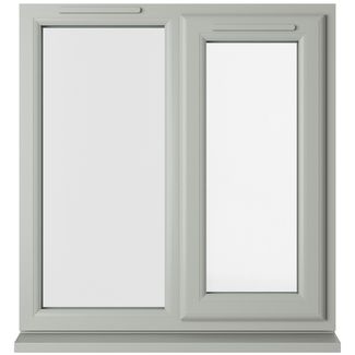 Crystal 2 Clear Glass Double Glazed uPVC Window - Agate and White - Right Handed
