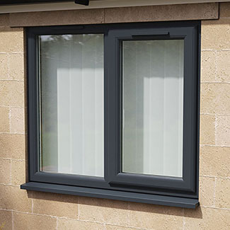 Crystal 2 Clear Glass Triple Glazed uPVC Window - Grey and White - Right Handed