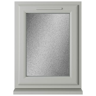 Crystal 1 Obscure Glass Double Glazed Side Hung uPVC Window - Agate and White - Left Hand