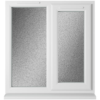 Crystal 2 Obscure Glass Double Glazed uPVC Window - White - Right Handed