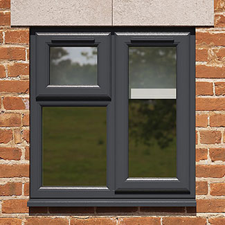 Crystal 3 Clear Glass Triple Glazed uPVC Window - Grey and White - Right Handed