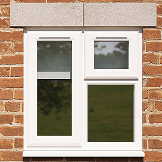 Crystal 3 Clear Glass Double Glazed uPVC Window - White - Left Handed