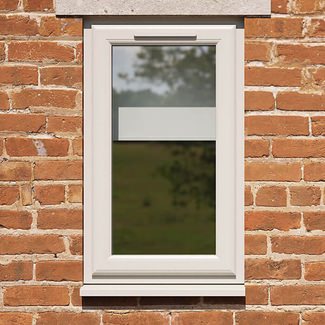 Crystal 1 Clear Glass Double Glazed Side Hung uPVC Window - Agate and White - Left Hand