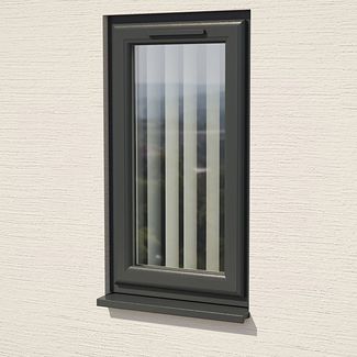 Crystal Clear Glass Double Glazed uPVC Window - Grey and White - Left Handed