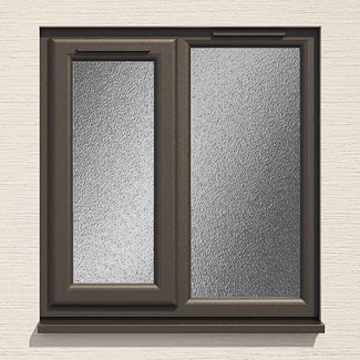 Crystal 2 Obscure Glass Double Glazed uPVC Window - Black and White - Left Hand