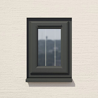 Crystal 1 Clear Glass Double Glazed uPVC Window - Grey and White
