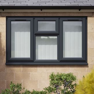 Crystal 4 Clear Glass Double Glazed uPVC Window - Grey and White -  Left and Right Handed