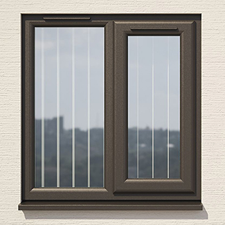 Crystal 2 Clear Glass Double Glazed uPVC Window - Black and White - Right Handed