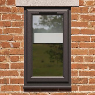 Crystal 1 Clear Glass Double Glazed Side Hung uPVC Window - Black and White - Left Hand