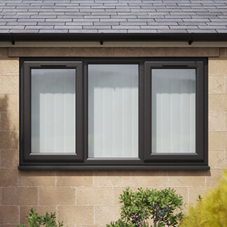 Crystal 3 Clear Glass Triple Glazed uPVC Window - Black and White - Left and Right Handed