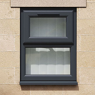 Crystal 2 Clear Glass Triple Glazed uPVC Window - Grey and White