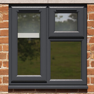 Crystal 3 Clear Glass Triple Glazed uPVC Window - Grey and White - Left Handed