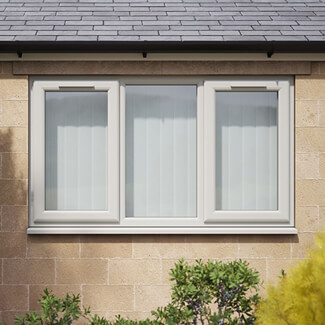 Crystal 3 Clear Glass Triple Glazed uPVC Window - Agate and White - Left and Right Handed