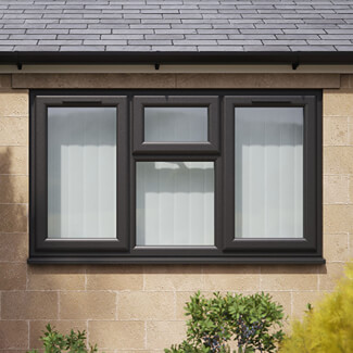 Crystal 4 Clear Glass Triple Glazed uPVC Window - Black and White - Left and Right Handed