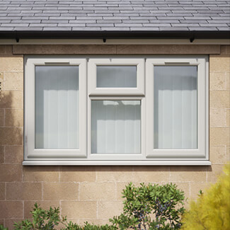 Crystal 4 Clear Glass Triple Glazed uPVC Window - Agate and White - Left and Right Handed