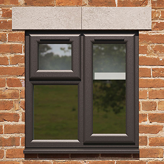 Crystal 3 Clear Glass Triple Glazed uPVC Window - Black and White - Right Handed
