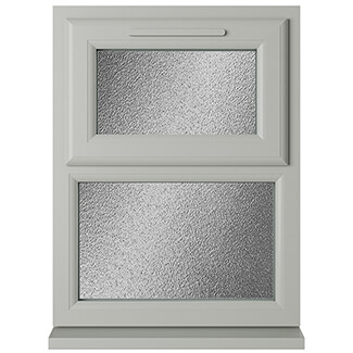 Crystal 2 Obscure Glass Triple Glazed uPVC Window - Agate and White
