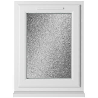 Crystal 1 Obscure Glass Triple Glazed uPVC Window - White - Left Handed
