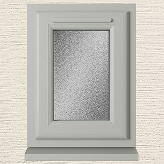 Crystal 1 Obscure Glass Triple Glazed uPVC Window - Agate and White