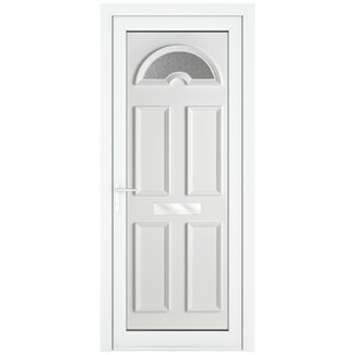 Crystal Sandringham Right Hand uPVC External Door with 20 Panel and 1 Obscure Glazed Light - White