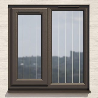 Crystal 2 Clear Glass Double Glazed uPVC Window - Black and White - Left Hand
