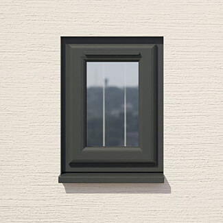 Crystal 1 Clear Glass Triple Glazed uPVC Window - Grey and White