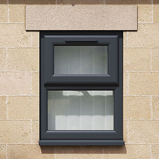 Crystal 2 Obscure Glass Triple Glazed uPVC Window - Grey and White