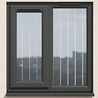 Crystal 2 Clear Glass Triple Glazed uPVC Window - Grey and White - Left Handed
