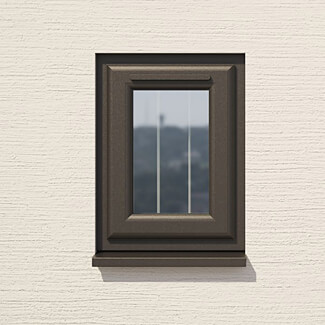 Crystal 1 Clear Glass Triple Glazed uPVC Window - Black and White
