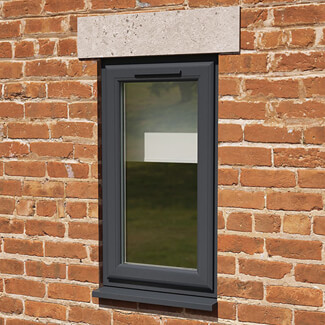 Crystal 1 Clear Glass Triple Glazed uPVC Window - Grey and White - Right Handed