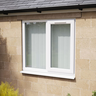 Crystal 2 Clear Glass Triple Glazed uPVC Window - White - Right Handed