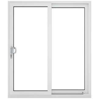 Crystal uPVC Left to Right External Sliding Patio Door with 2 Clear Double Glazed Light - White