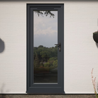 Crystal uPVC Left Hand External Patio Door with 1 Clear Double Glazed Light - Grey-White