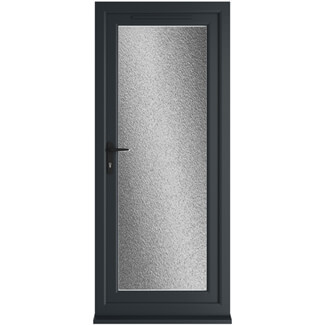 Crystal uPVC Right Hand External Patio Door with 1 Obscure Double Glazed Light - Grey-White