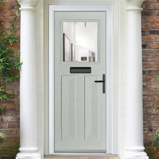 Crystal Eaton Left Hand External Door with 2 Panels and 1 Clear Glazed Light - Agate Grey