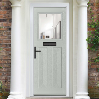 Crystal Eaton Right Hand External Door with 2 Panels and 1 Clear Glazed Light - Agate Grey